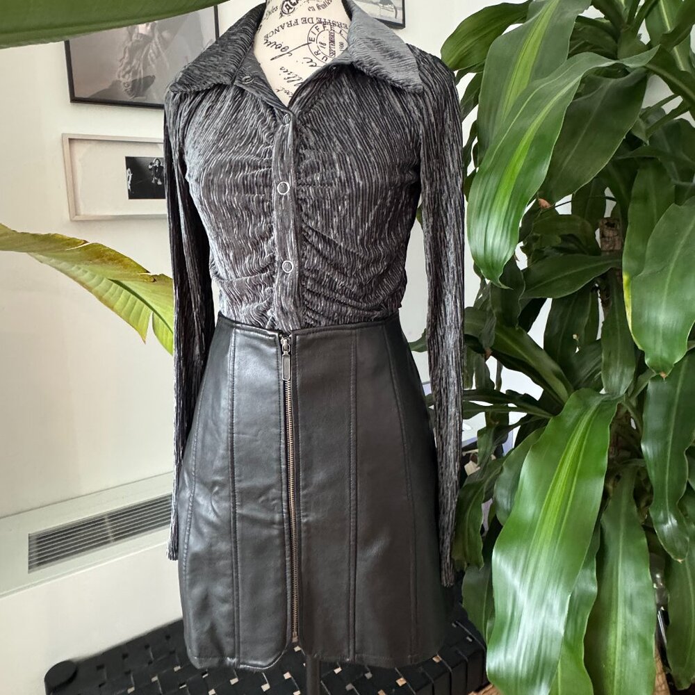 Free People Pleather Mini Skirt